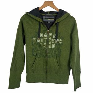DAVE MATTHEWS BAND DMB Womens Full Zip Heavyweight Hoodie Green Size Medium Band